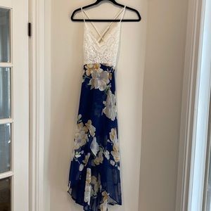 Floral and lace dress. High low. Size Medium.